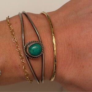 Vintage Turquoise and sterling silver cuff